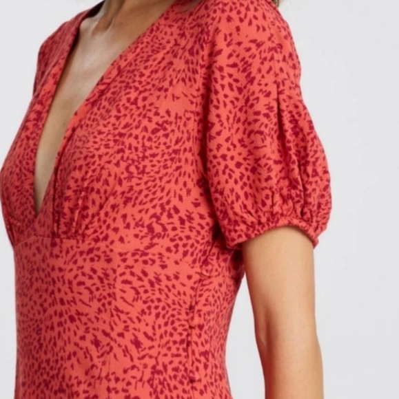 Free People Leopard Midi Button Side Dress - Picture 4 of 14